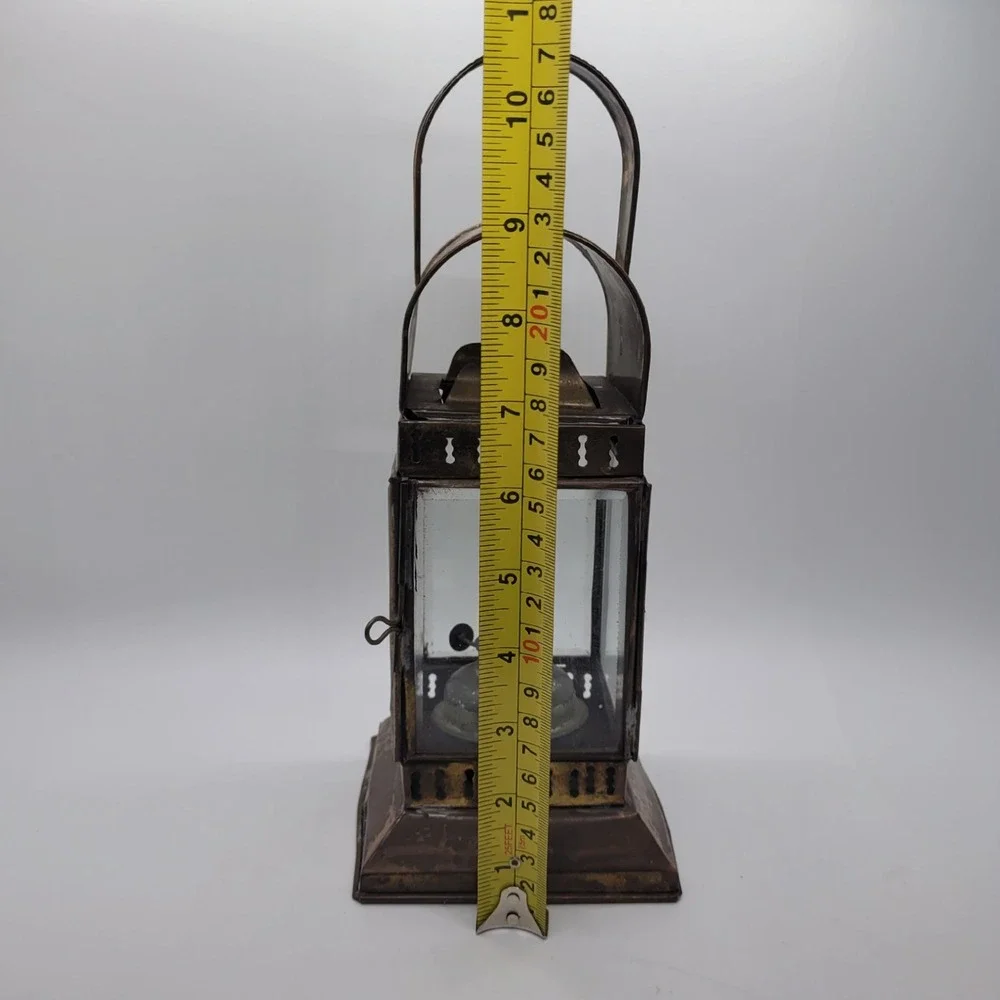 Vintage Brass‎ Glass Oil Lantern Nautical Ship Style Kerosene Lamp Rustic Decor